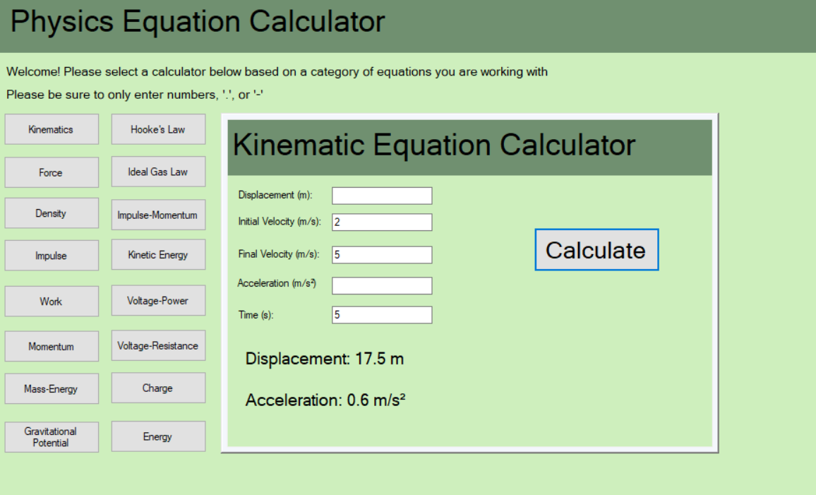 Physics Calculator